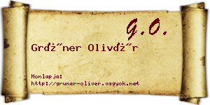Grüner Olivér névjegykártya